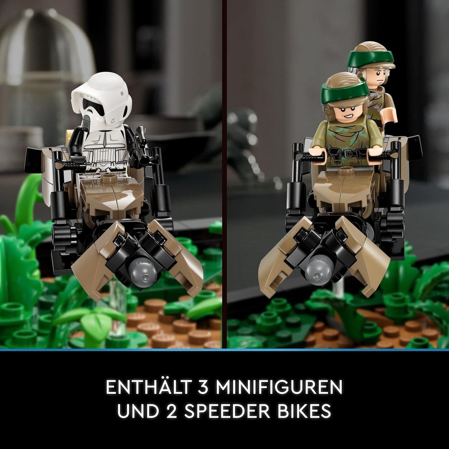 LEGO 75353 Star Wars Persecución en Endor - Set de diorama, El regreso del Jedi con Luke Skywalker, la princesa Leia y el soldado explorador y motos deslizadoras, sets de construcción del 40.º aniversario Consultar en LEGO-Store