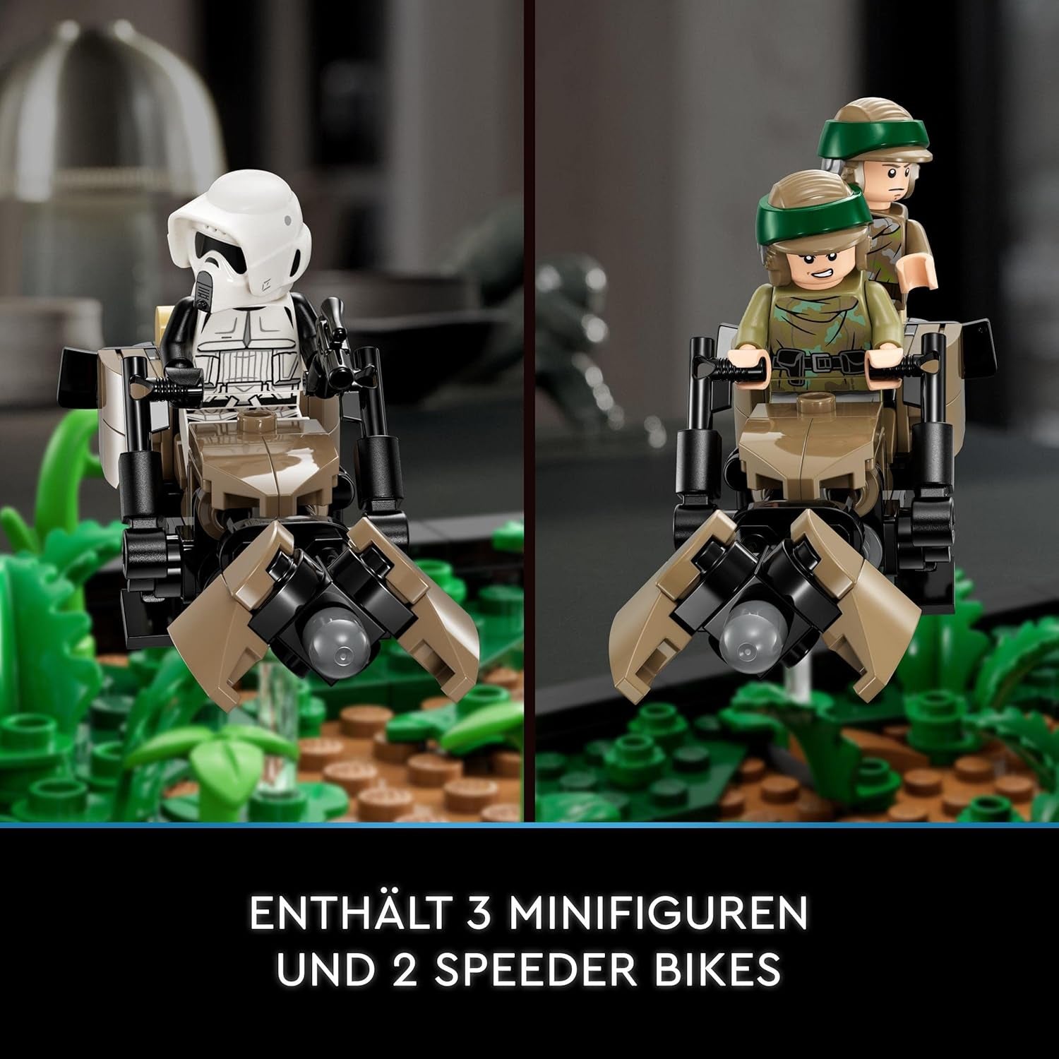 LEGO 75353 Star Wars Persecución en Endor - Set de diorama, El regreso del Jedi con Luke Skywalker, la princesa Leia y el soldado explorador y motos deslizadoras, sets de construcción del 40.º aniversario Consultar en LEGO-Store