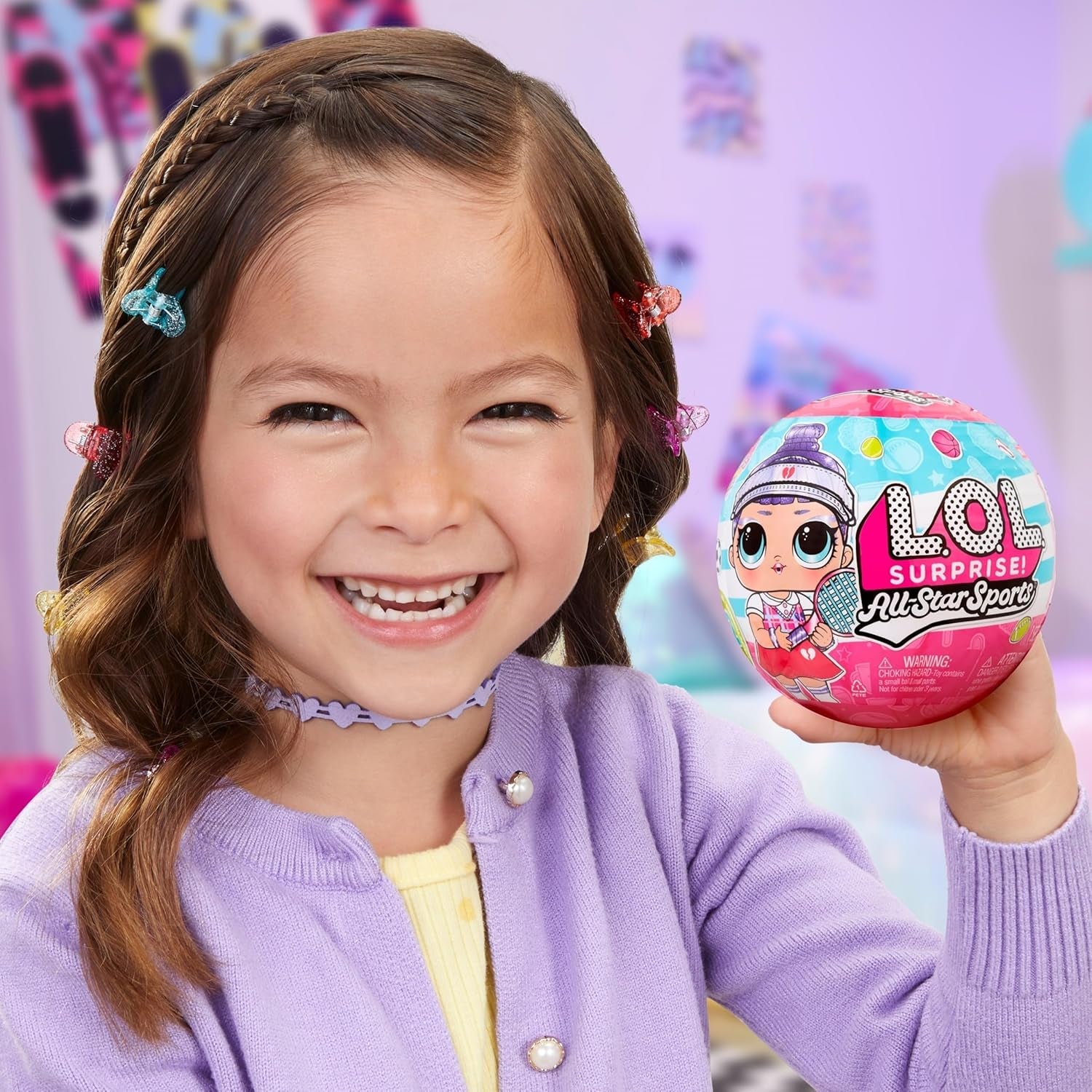 Jajaja ¡Sorpresa! Colección All-Star Sports Vault Tots: incluye 1 muñeca, embalaje blindado, 12 muñecas coleccionables, 8 accesorios para unboxing, ideal para edades de 4 años en adelante, rosa
