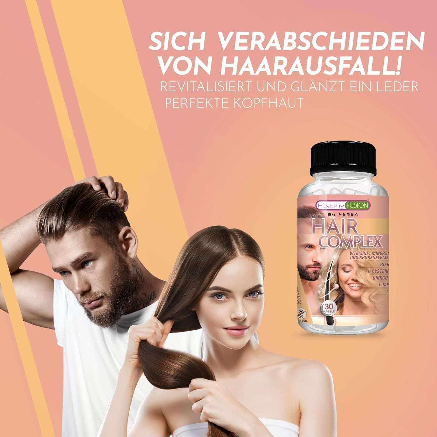 Healthy Fusion Haircomplex, eficaz contra la caída del cabello, 30 cápsulas Cuidado del cabello Naty Shop