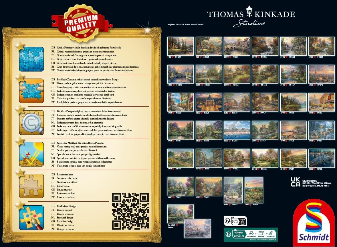 Schmidt Spiele 58785 Thomas Kinkade, Puerto de Nueva Inglaterra, Puzzle de 1000 Piezas, Puzzle de Colores Naty Shop