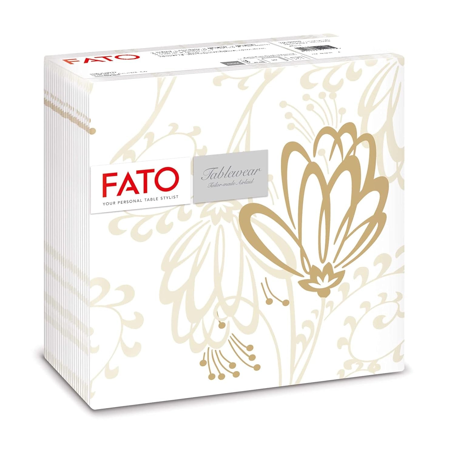 Fato - Servilletas de papel seco, airlaid, efecto textil, paquete de 50 servilletas, 40X40 plegadas en formato 4, Tropicana Decor
