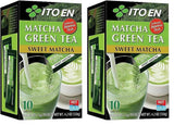 ITO ES Matcha instantáneo en polvo – Té Matcha en polvo endulzado en sobres de 12 g (10 piezas por paquete) – 1 x 120 g (paquete de 2)