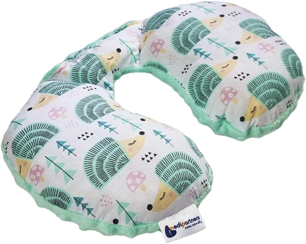 Medi Partners Almohada para el cuello para bebé Soporte para el cuello 100% algodón / Minky Almohada para el cuello para bebé para cochecito de coche Viajes Viajes Dormir Almohada para el cuello Snooze Roll (REH con Minky gris) Almohadas ortopédicas cervicales Naty Shop Mint Erizos con Minky Mint