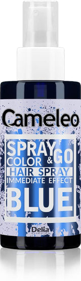 Cameleo - Spray & Go - tinte para el cabello en spray - violeta - para cabello rubio, rubio platino y gris - simplemente rociar y listo - semipermanente - resultado instantáneo - tinte para el cabello carnaval en spray - 150 ml Naty Shop Tinte Capilar Azul 150 Ml (1 pack)