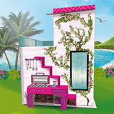 Lisciani - Casa de muñecas - Villa de vacaciones de Barbie con muñeca - Fantástico juego - Casa de cartón para montar y decorar - Tiempo libre creativo - Para niñas a partir de 4 años Naty Shop casas de muñecas