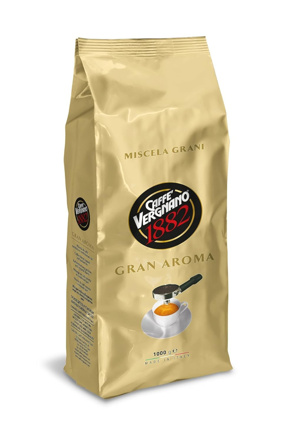 8 x CAFFE VERGNANO GRAN AROMA Café entero en grano 1000g