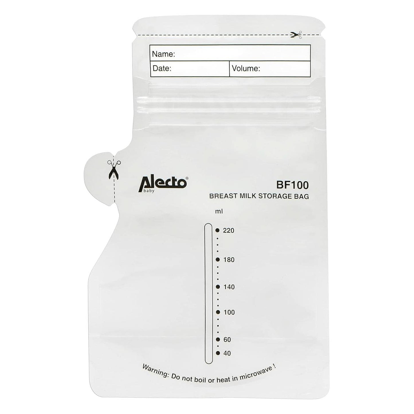 BF100 Bolsa de almacenamiento para leche materna - Bolsa para leche materna - capacidad 220 Ml - 100 piezas - Transparente Alimentación y Accesorios Lactancia Bebe Naty Shop