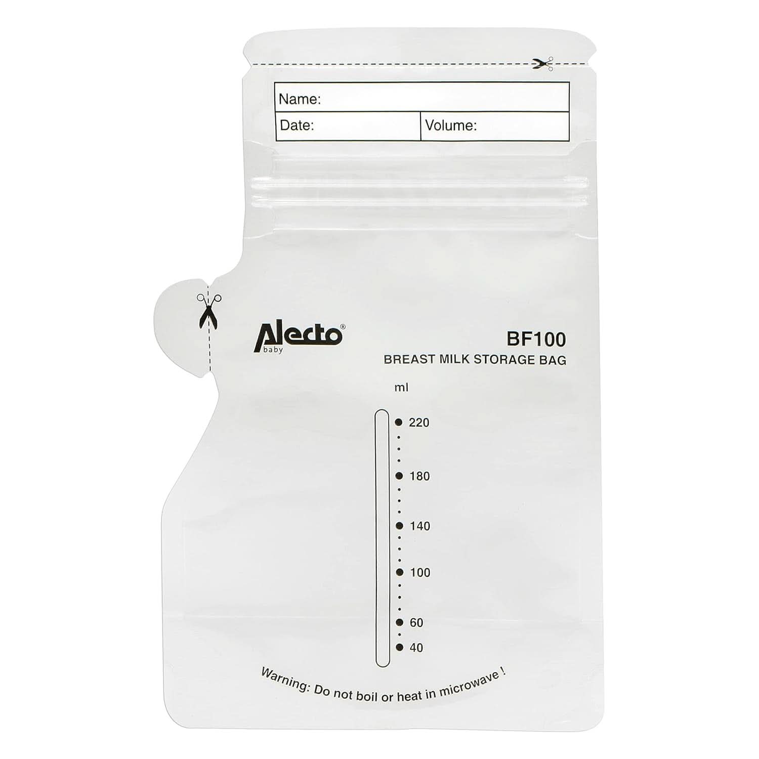 BF100 Bolsa de almacenamiento para leche materna - Bolsa para leche materna - capacidad 220 Ml - 100 piezas - Transparente Alimentación y Accesorios Lactancia Bebe Naty Shop