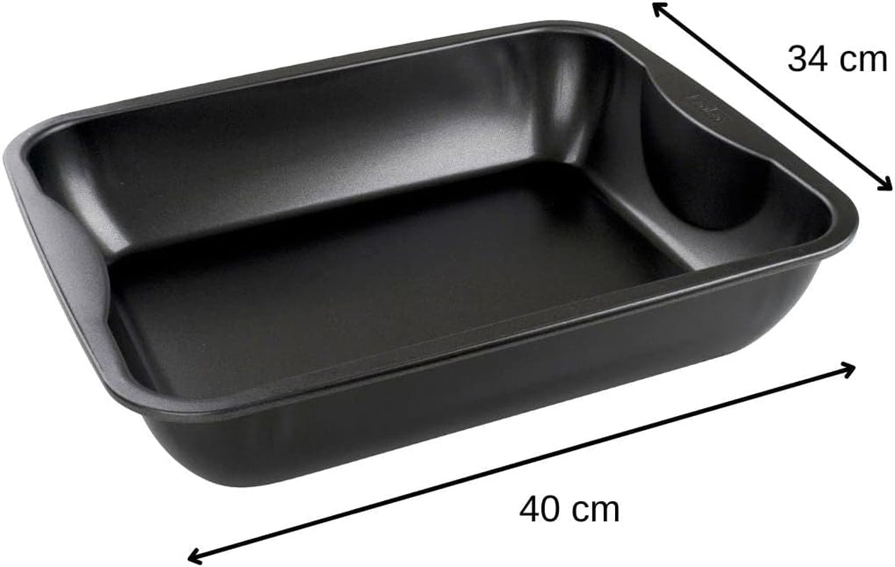 Zenker Xxl-Brat- Und Auslaufform (40 X 8 X 34 Cm) COCCIÓN ESPECIAL, Rechteckige Ofenform Mit Antihaftbebeschichtung, Backblech Für Krosse Braten & Saftige Aufläufe (Farbe: Schwarz), Menge: 1 Stück Moldes y bandejas para hornear Naty Shop