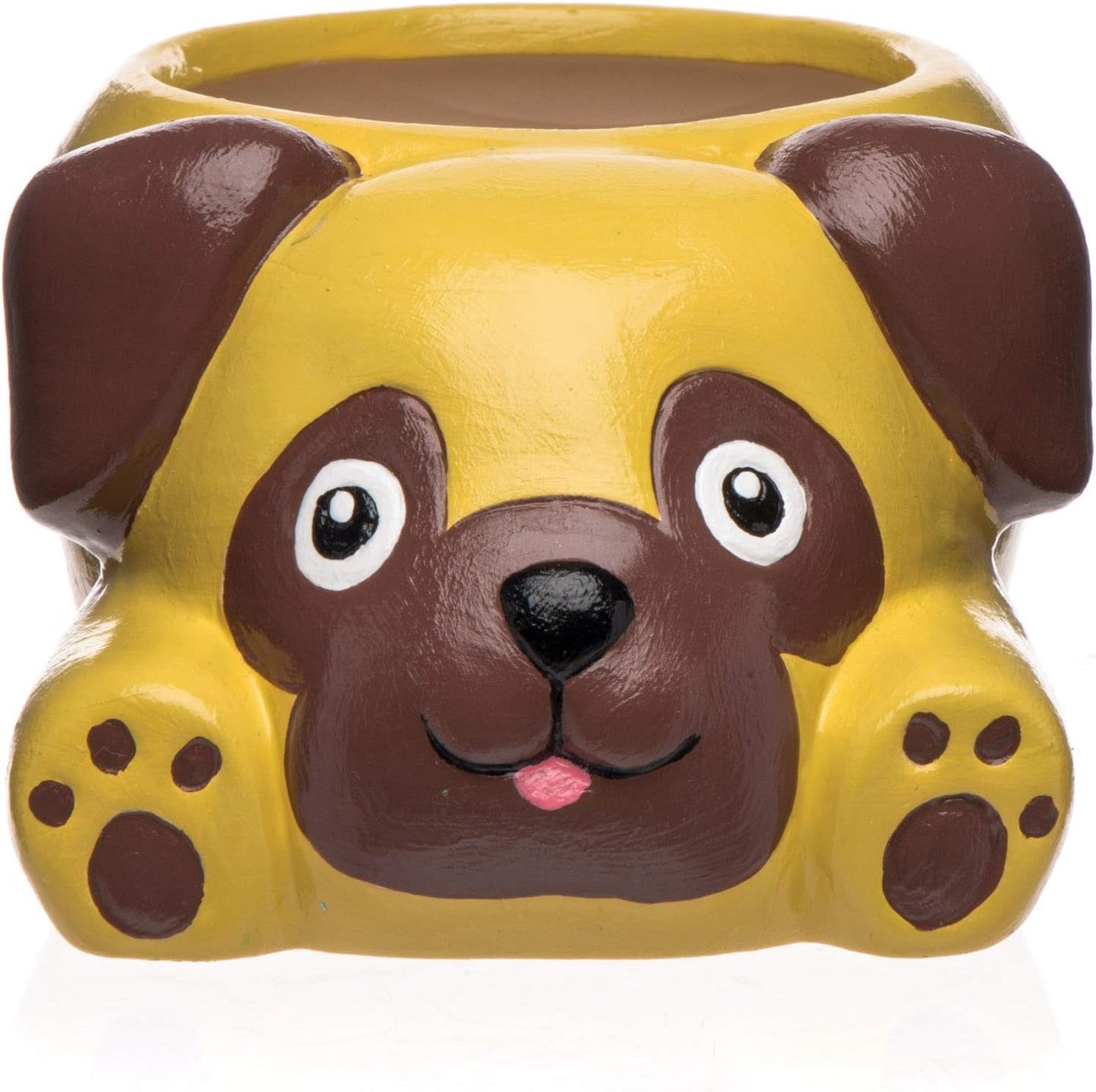Macetas de cerámica 'Pug' de Baker Ross (2 piezas): para que los niños pinten, decoren y regalen