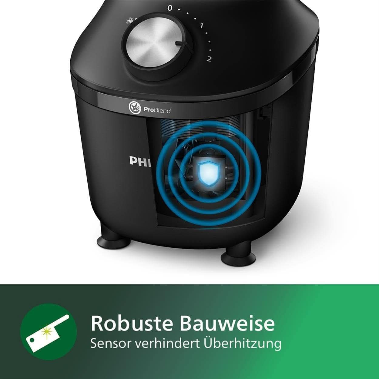 Philips Batidora y batidora con base - 600 W, vaso de 2 litros, aplicación Homeid, 2 funciones de calentamiento + función de impulso, problema, función de trituración de hielo (HR2291/41) Kitchen Naty Shop