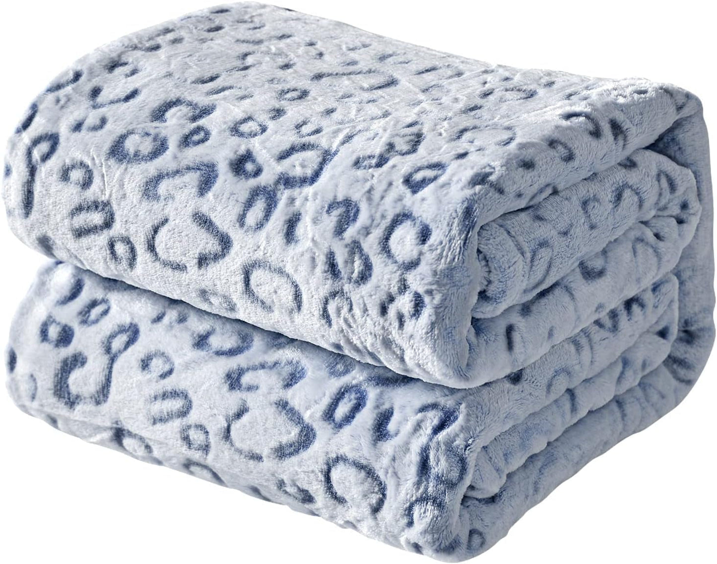 FY FIBER HOUSE Tiro de Franela Polar, Manta de Microfibra con Estampado de Guepardo 3D, 228 X 274 cm, Morado Edredones y Edredones Naty Shop Leopardo Azul 40"X50"