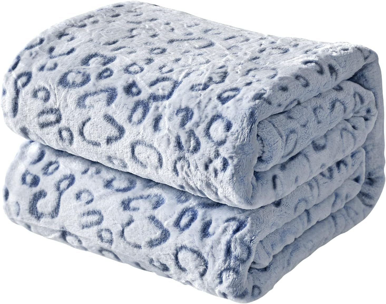 FY FIBER HOUSE Tiro de Franela Polar, Manta de Microfibra con Estampado de Guepardo 3D, 228 X 274 cm, Morado Edredones y Edredones Naty Shop Leopardo Azul 40"X50"