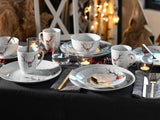 CreaTable, 21498, Serie Luna Hirsch, Vajilla de 18 piezas para 6 personas, Juego de desayuno de porcelana, Apto para lavavajillas y microondas, Fabricación de calidad