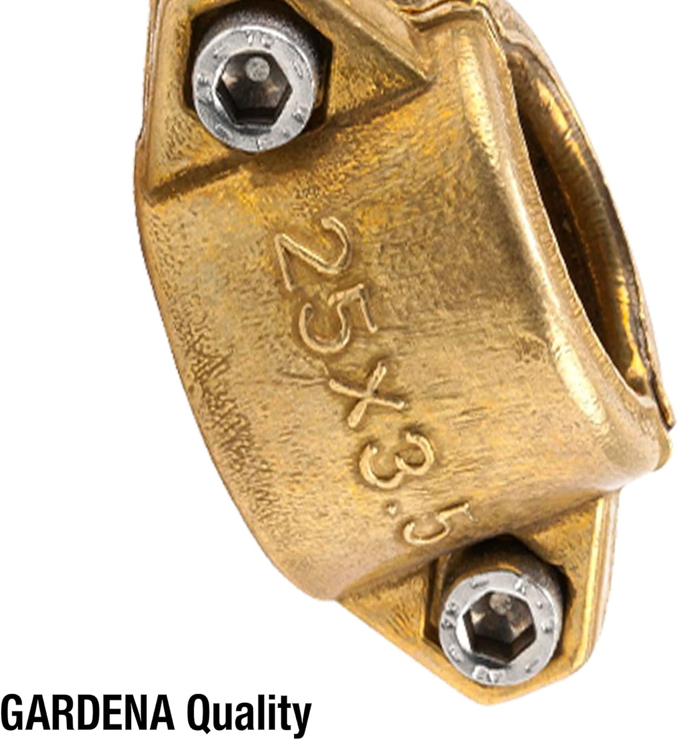 Abrazaderas de manguera Gardena: Abrazadera de manguera de latón para fijar mangueras de succión o de alta presión, adecuada para mangueras de 25 mm (1 pulgada) (7211-20)