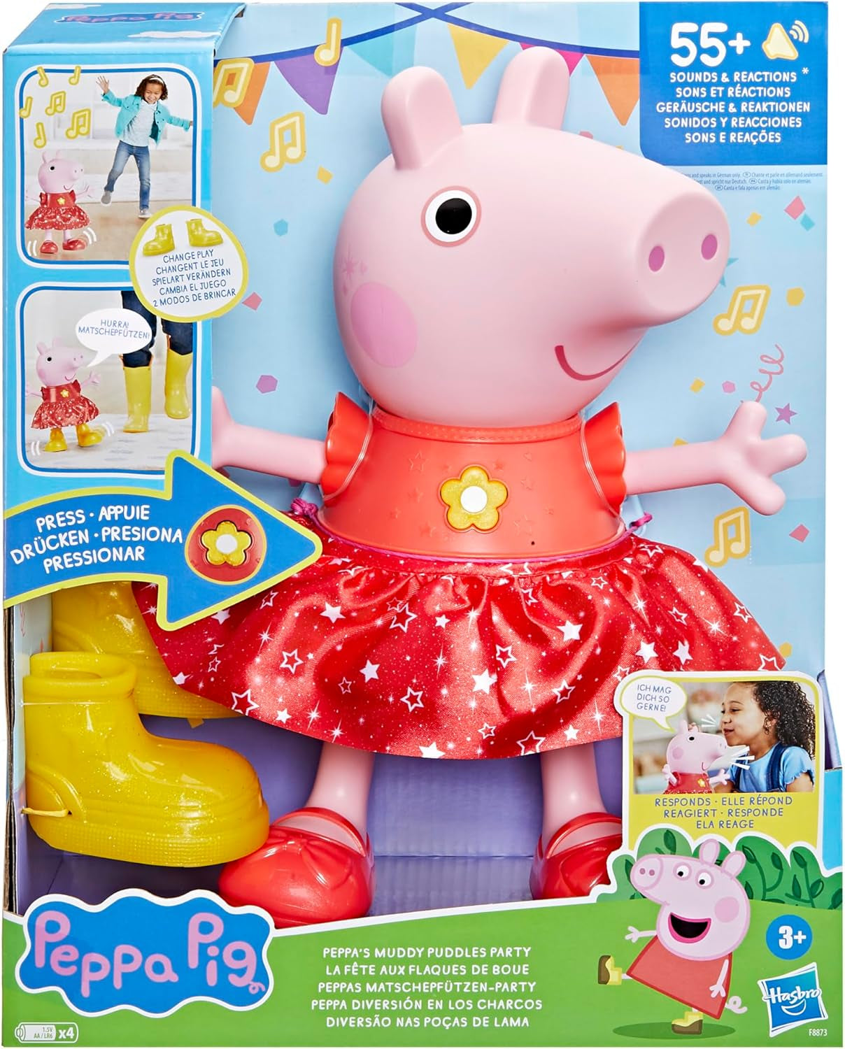 Peppa Pig Peppa'S Mud Puddle Party Doll - Versión Alemana, Muñecas Naty Shop Rosa o Rosa