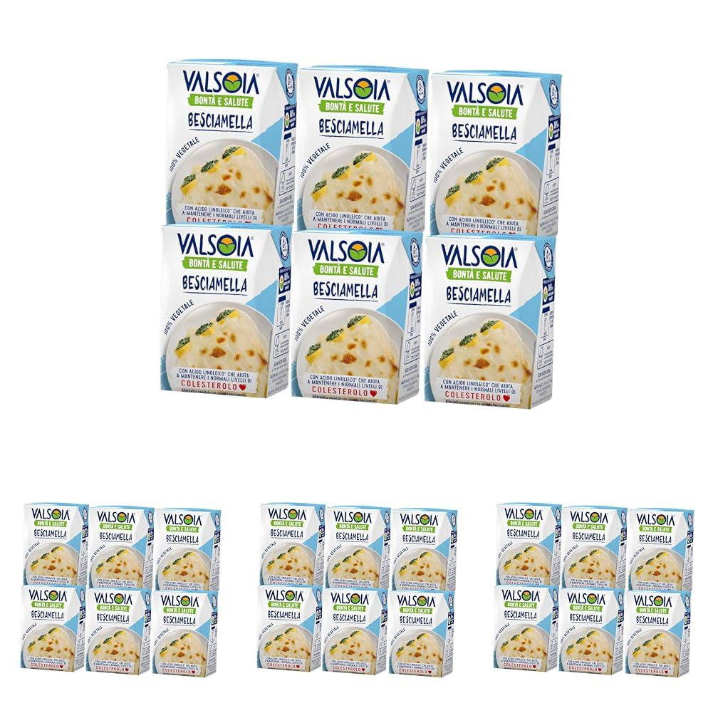 Acondicionador bechamel, Bechamel sin lactosa, Versátil en la cocina, Ideal para veganos y vegetarianos, 6 x 200 ml