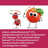FRECHE FREUNDE Jaleas de frutas orgánicas, piruletas de manzana, frambuesa y arroz, snack dulce afrutado para niños, sin gluten, vegano, paquete de 20 (20 x 30 g)