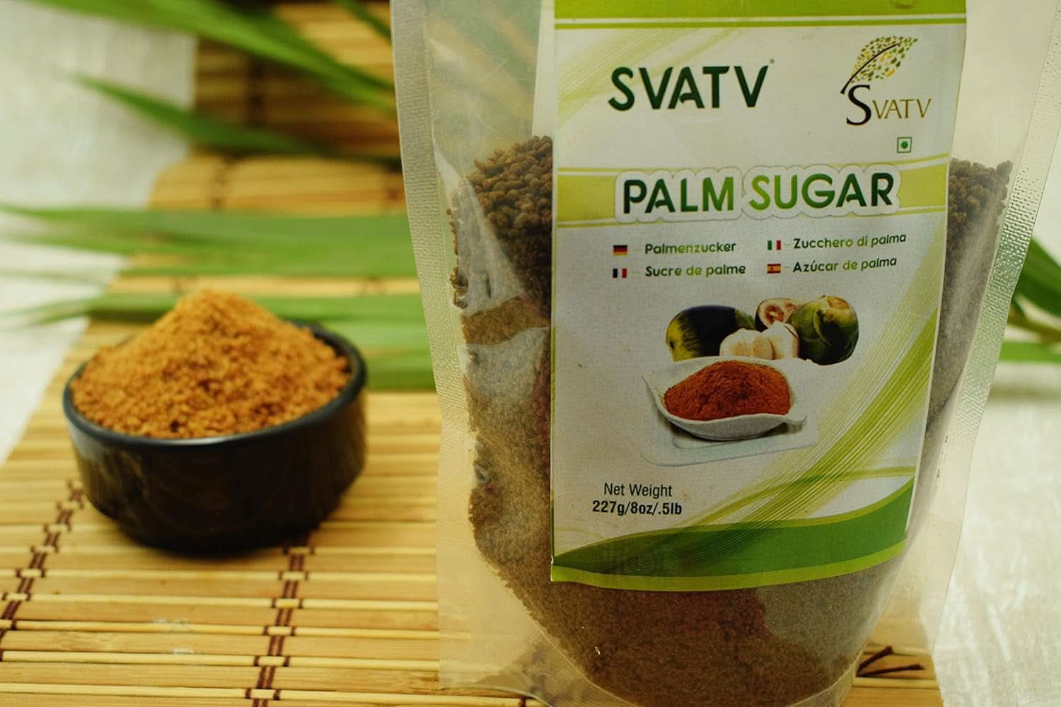 SVATV Azúcar moreno de palma en polvo, 227 gramos Edulcorantes Naty Shop