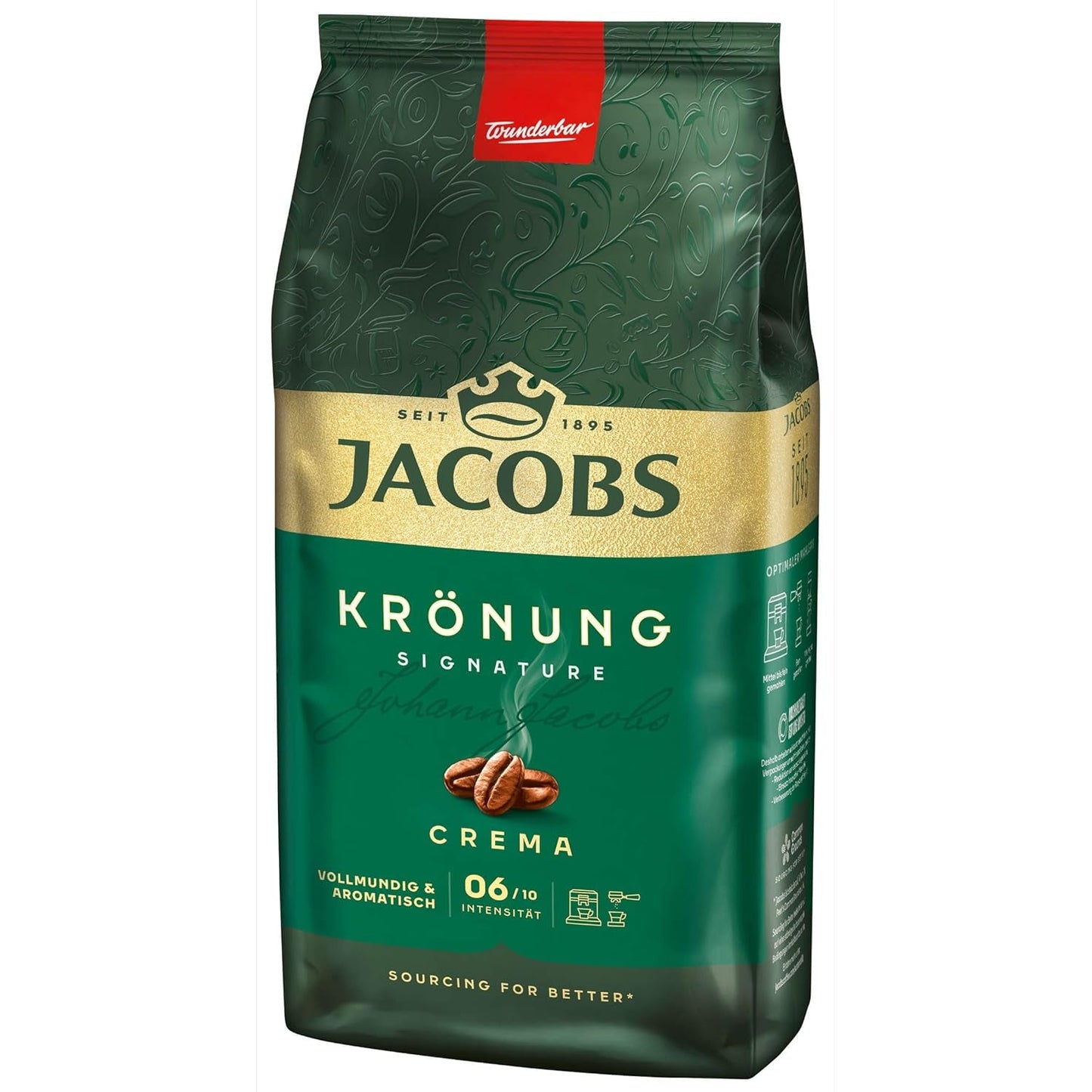 Jacobs Krönung Cream, café en grano entero, paquete de 4 (4 x 1000 g)
