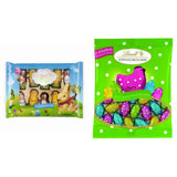 Pequeños Amigos de Pascua con Chocolate | 2 x 100 g y Decoración de Chocolate Mini Huevos con Leche Alpina | 2 sobres de 180 g | Huevos de chocolate con leche premium, empaquetados de forma alegre y colorida, en cuatro colores para Pascua