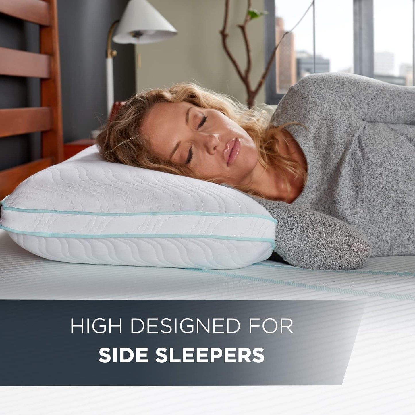 TEMPUR-PEDIC Almohada Tempur-Cloud Prohi, Espuma viscoelástica, Blanco/Opulent Garden, Almohadas King Standard Naty Shop
