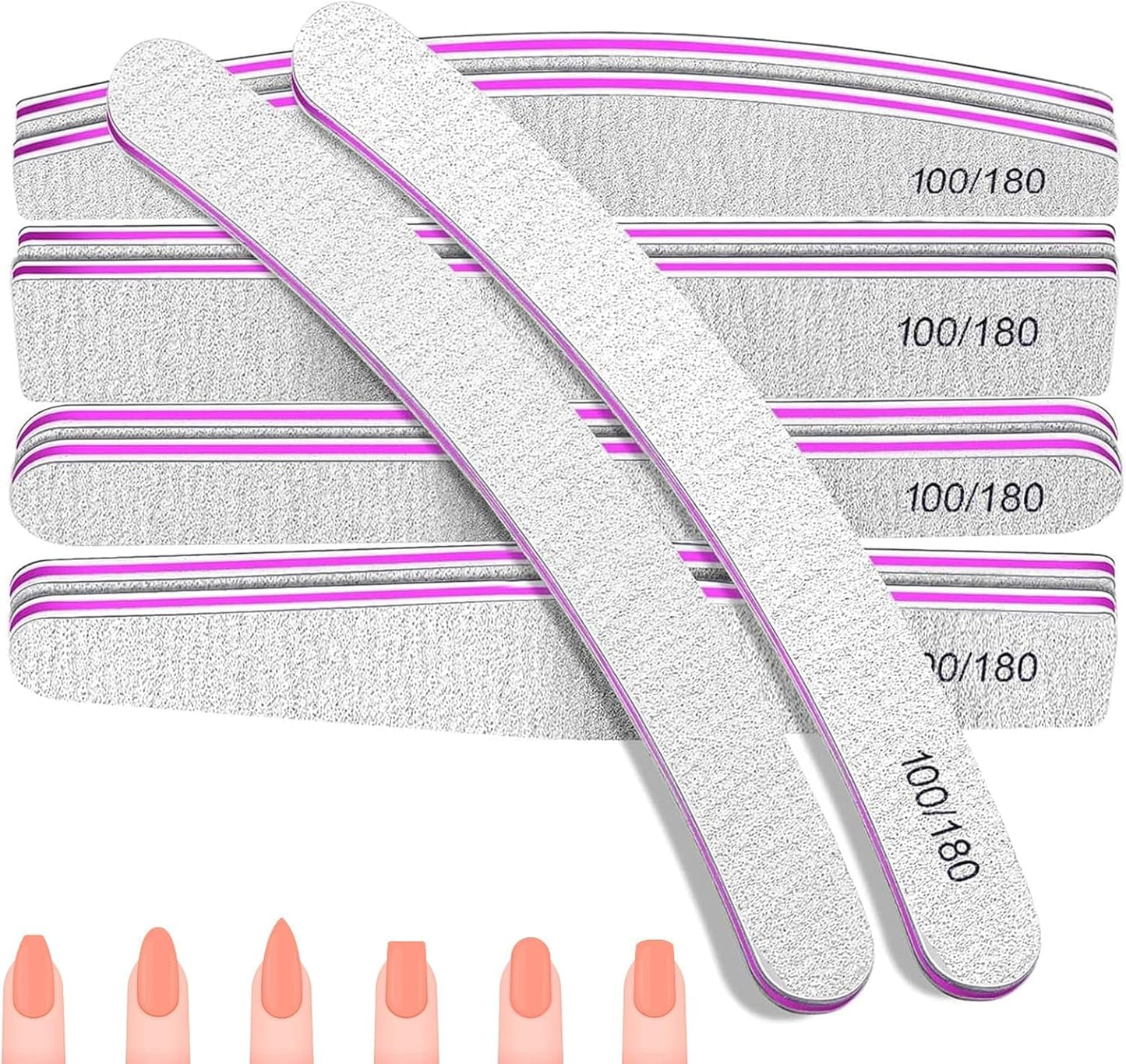 Juego de limas de uñas 100/180, limas de uñas de gel, juego de limas de uñas, lima de uñas, lima de uñas de gel, para uñas de gel, manicura pedicura, mascotas (5 piezas, 5 estilos)