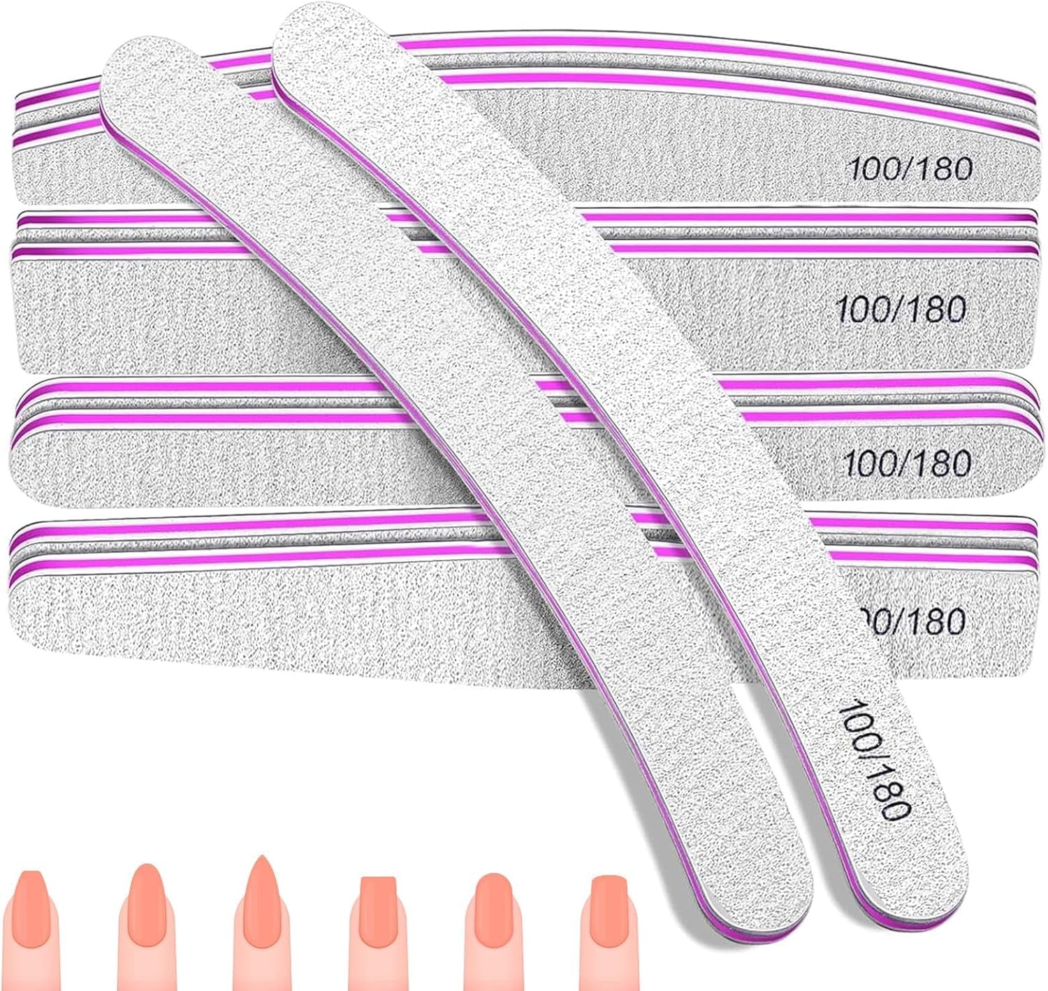 Juego de limas de uñas 100/180, limas de uñas de gel, juego de limas de uñas, lima de uñas, lima de uñas de gel, para uñas de gel, manicura pedicura, mascotas (5 piezas, 5 estilos)