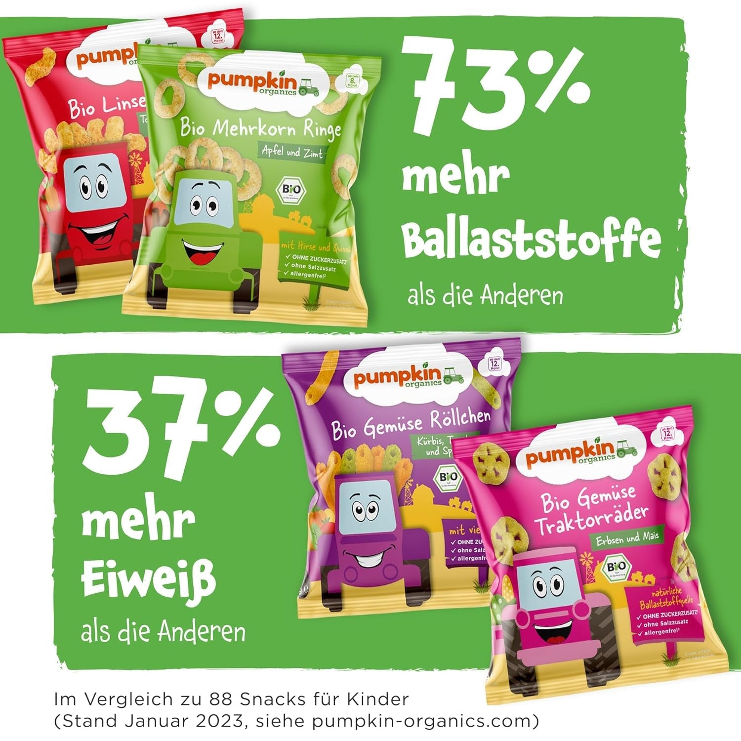 Pumpkin Organics Baby Aros multicereales de zanahoria y mango (paquete de 8) Snacks para bebés sin aditivos a partir de 12 meses - Sin alérgenos² y sin gluten³ Snacks crujientes para bebés (8 x 20 g)
