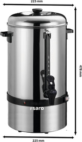 Cafetera espresso Saro con filtro redondo - 6,75 L / 40 tazas - acero inoxidable - función preparar y mantener caliente - grifo de seguridad - mirilla - 1,5 kW - modelo SAROMICA 6005