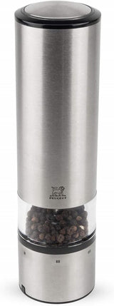 PEUGEOT Elis Sense juego de molinillo de sal y pimienta eléctrico, altura: 20 cm, acero inoxidable, plata Molinillos y cortadores Naty Shop Pfeffermühle