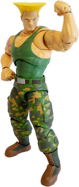 Jada Toys Figura de Street Fighter Guile (15 cm) - Street Fighter 2: The Final Challengers Figura de acción móvil coleccionable con cabeza, manos y accesorios alternativos, figuras de acción para mayores de 13 años Naty Shop Guile