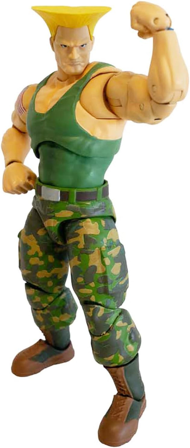 Jada Toys Figura de Street Fighter Guile (15 cm) - Street Fighter 2: The Final Challengers Figura de acción móvil coleccionable con cabeza, manos y accesorios alternativos, figuras de acción para mayores de 13 años Naty Shop Guile