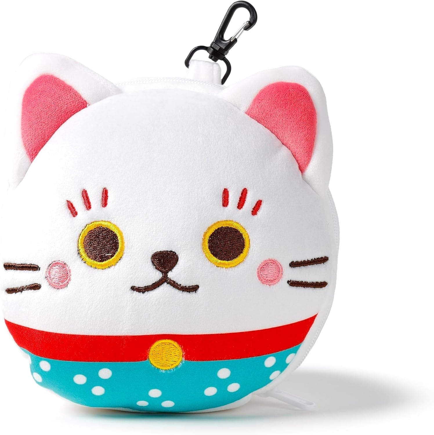 Almohada de viaje con mascarilla Relaxeazzz - Amuleto del gato Maneki Neko Almohadas de viaje Naty Shop