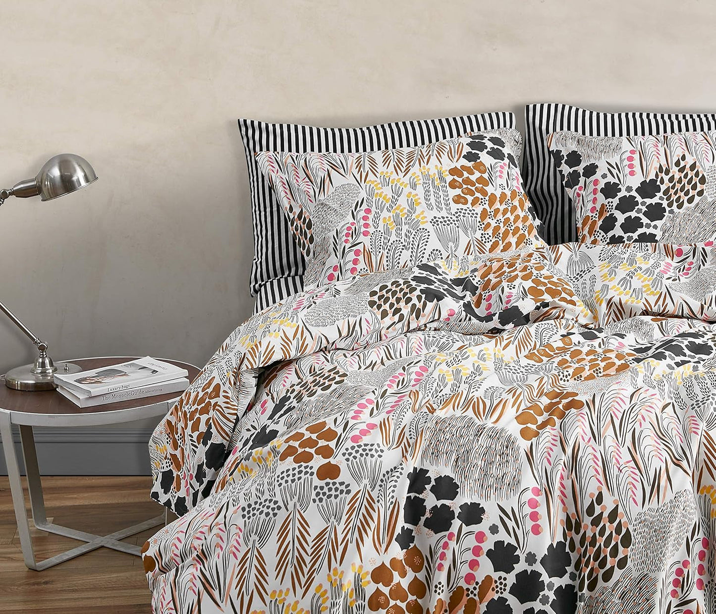 MARIMEKKO Juego de ropa de cama Queen, ropa de cama de percal de algodón con fundas de almohada a juego, decoración del hogar durante todo el año (Pieni Letto, multicolor, cama tamaño queen) Naty Shop Edredones y edredones