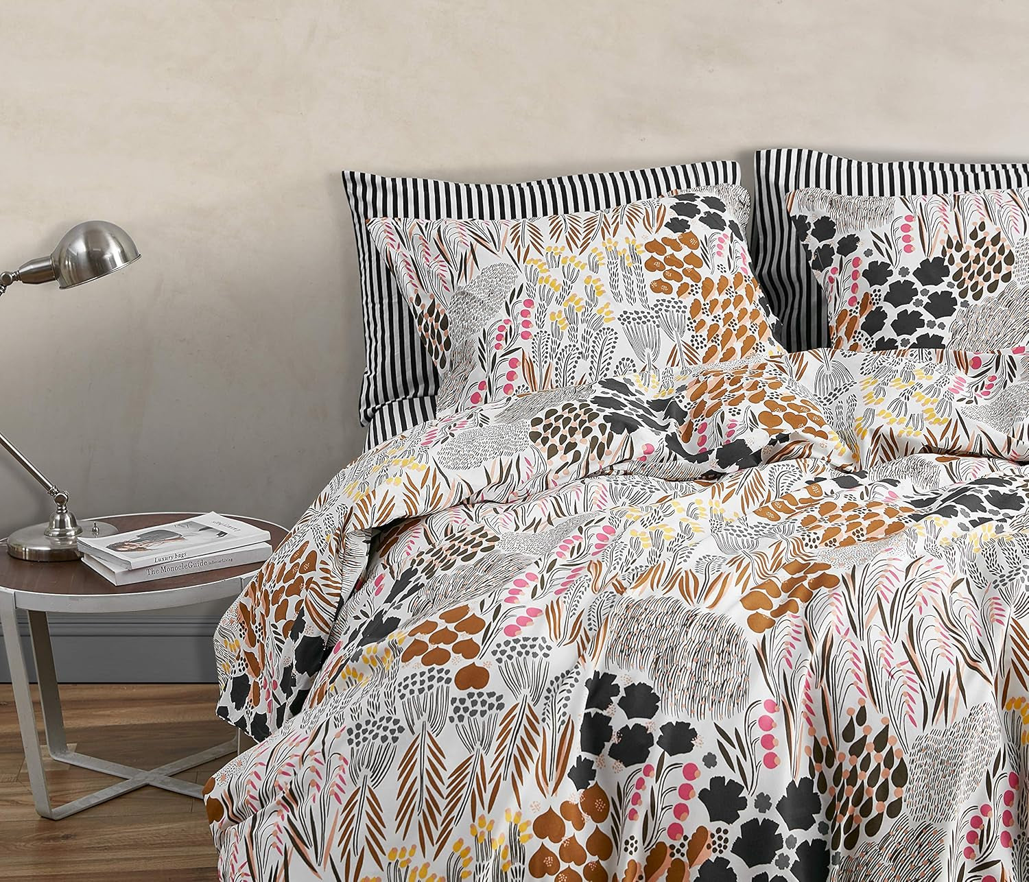 MARIMEKKO Juego de ropa de cama Queen, ropa de cama de percal de algodón con fundas de almohada a juego, decoración del hogar durante todo el año (Pieni Letto, multicolor, cama tamaño queen) Naty Shop Edredones y edredones