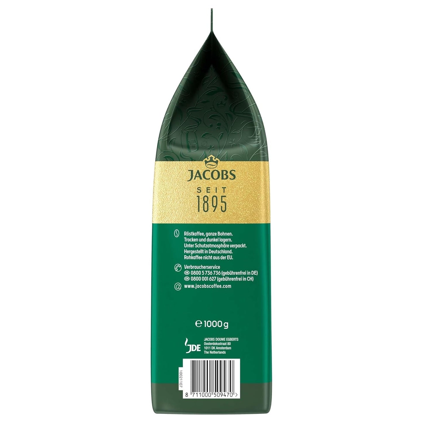 Jacobs Krönung Cream, café en grano entero, paquete de 4 (4 x 1000 g)