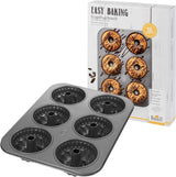 Birkmann, easy Baking, Donutblech, Backform Für 6 Donuts, Mit Hochwertiger Antihaftbeschichtung, Ø 9 cm, Mit Rezept, 881631 Moldes y bandejas para hornear Naty Shop 6Er Gugelhupfform
