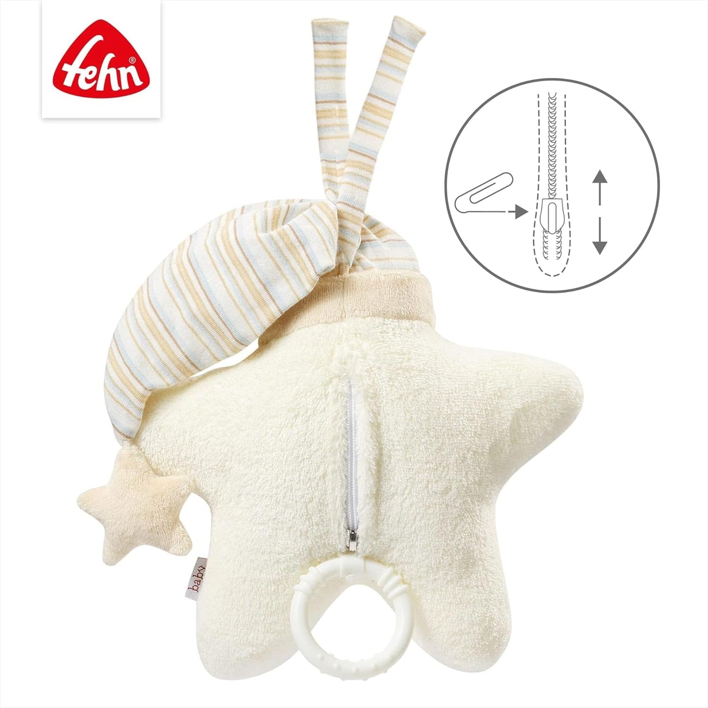 Fehn Caja de música Estrella para dormir para bebés - Caja de música con mecanismo musical extraíble para colgar - Canción para dormir "Weißt du wieviel Sternlein stehen" - Juguete para bebés y niños a partir de 0 meses Juguetes Bebe Naty Shop