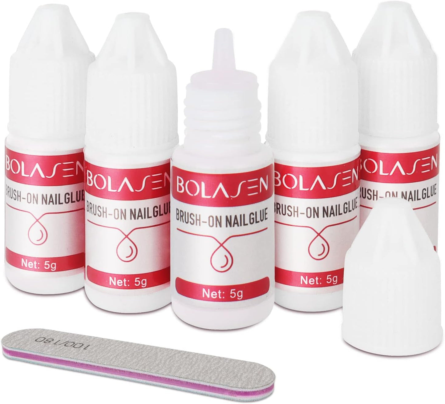 Pegamento para puntas de uñas, BOLASEN Pegamento para uñas extra fuerte, 4 piezas Pegamento para uñas agrietado, Pegamento para uñas, Pegamento para uñas artificial extra fuerte, Pegamento para uñas - 4 * 7 ml