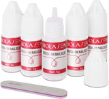 Pegamento para puntas de uñas, BOLASEN Pegamento para uñas extra fuerte, 4 piezas Pegamento para uñas agrietado, Pegamento para uñas, Pegamento para uñas artificial extra fuerte, Pegamento para uñas - 4 * 7 ml