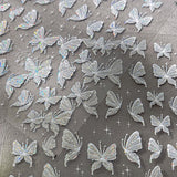 Aurora Muschel Schmetterling Nagelsticker Weiß Schmetterlinge Nail Sticker Gelee Relief Butterfly Nagelaufkleber Y2K Mariposas Nagel Sticker Nägel Nageldesign Nagel Zubehör Nail Art Stickers Nailart
