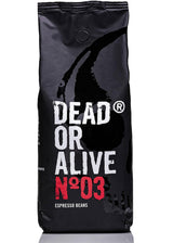 DEAD OR ALIVE Espresso No3 - Starke Espressobohnen 1kg - 100% Robusta - Kaffeebohnen für Kaffeevollautomat und Espressomaschine - Ganze Bohnen mit viel Koffein aus Italien - Café en grano