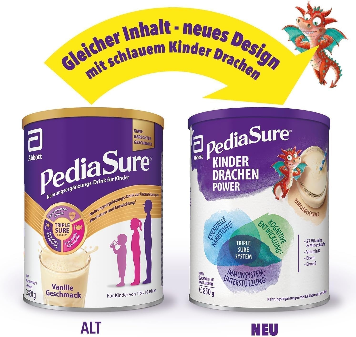 Pediasure Dragon's Power, Suplemento nutricional para niños a partir de 1 año, 27 vitaminas y minerales Naty Shop