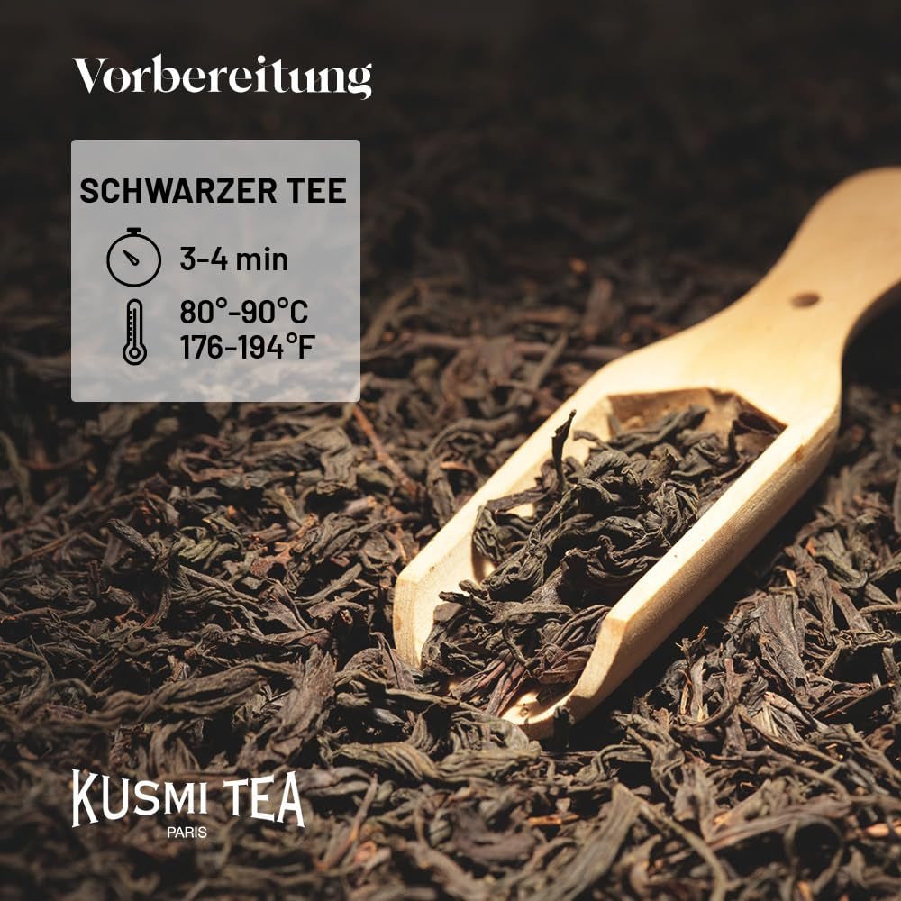 Té Kusmi - Earl Grey Intense - Té negro Earl Grey orgánico con bergamota fuerte y limón picante - Té a granel - Caja de metal de 100 g - Cantidad para unas 50 tazas