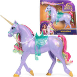 Wildstar Unicorn de Unicorn Academy: unicornio Sophia original de 28 cm de altura de la serie de Netflix con melena y cola reales, brida, silla y cepillo extraíbles, para edades de 4 años en adelante