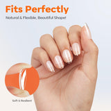 Modelones Puntas de Uñas 216 Piezas - Juego de Puntas de Uñas de Cobertura Completa, Juego de Puntas de Gel Suave, Puntas de Uñas de Resina PMMA Prepulido, Pegamento DIY en Uñas Artificiales, Almendras Cortas XS