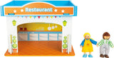 Small Foot 10852 Casa de Juegos Restaurante Fabricada en madera, Con 2 figuras de muñecos, accesorios y techo desmontable, A partir de 3 años Naty Shop Casas de muñecas