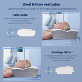 SAHEYER almohada ortopédica almohada para el cuello almohada para la cabeza, almohada ergonómica para el cuello almohada para dormir de lado 60 X 40 X 13/11 cm almohada viscoelástica para dormir de lado, espalda y estómago Almohadas ortopédicas cervicales Naty Shop